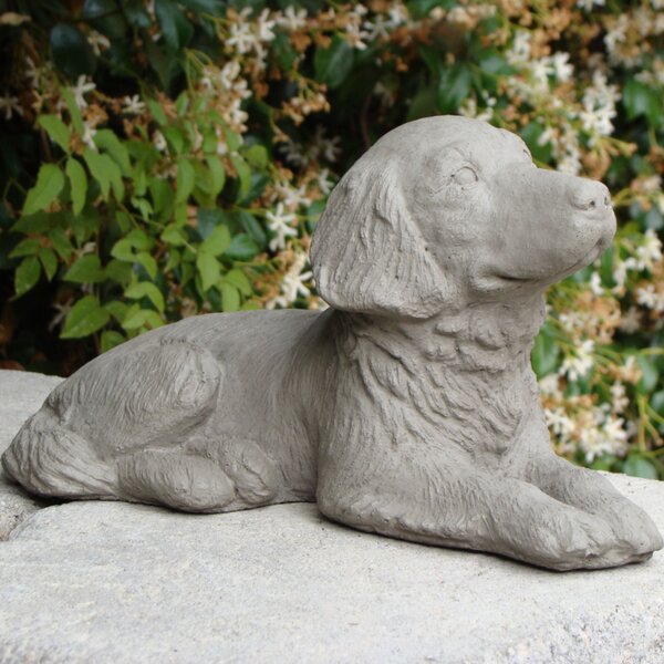 golden retriever puppy statue